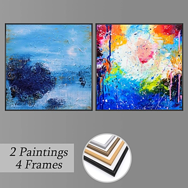 Versatile Set of 2 Wall Paintings 3D model image 1 