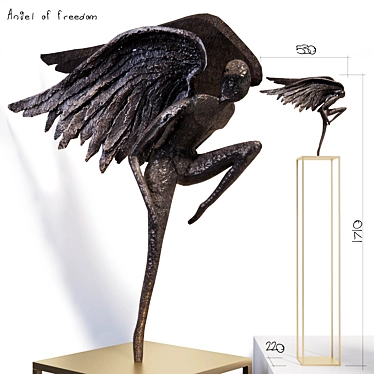 Bronze Angel of Freedom Sculpture 3D model image 1 