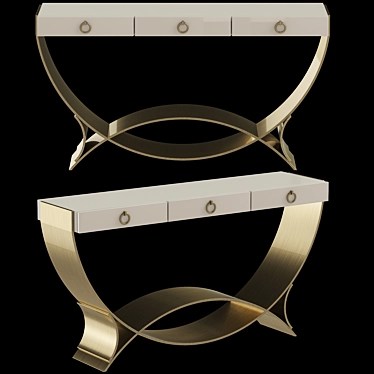 Satin Brass Console Table 3D model image 1 
