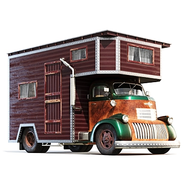Chevrolet Coe Camper: Hippie-Inspired House Truck 3D model image 1 