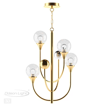 Odeon Kelli 4785/4: Elegant Gold/Silver Chandelier 3D model image 1 