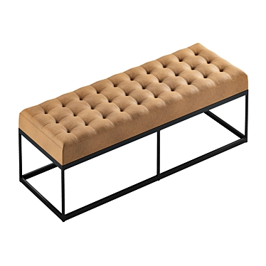 Faux Leather Buttoned Bench | Stylish & Versatile 3D model image 1 