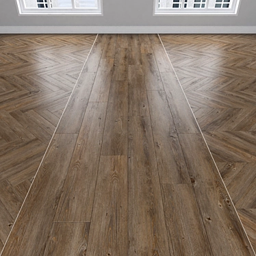 Parquet Oak Collection - Herringbone, Linear & Chevron Styles  Elegant and Versatile Flooring 3D model image 1 