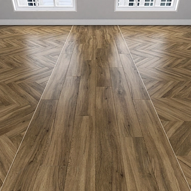 Versatile Oak Parquet: Herringbone, Linear & Chevron 3D model image 1 