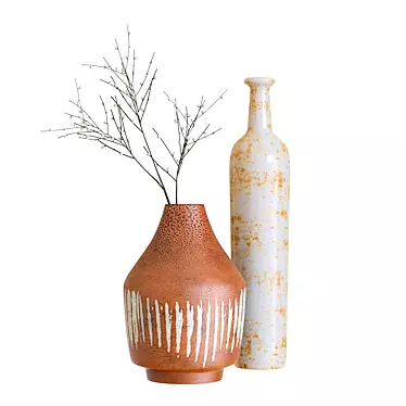 Modern Ceramic Vases: Euclid & Scoville 3D model image 1 