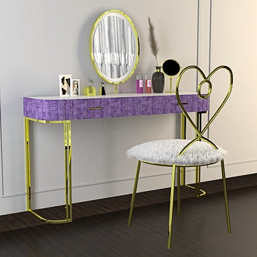 Elegant Vanity Set: Dressing Table, 2015 Design 3D model image 1 