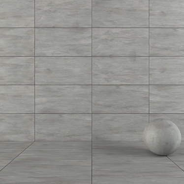 Luce Acciaio Concrete Wall Tiles: Sleek & Stylish 3D model image 1 