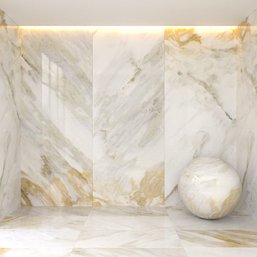 Luxurious Calacatta Luccicoso Marble: Versatile Tile Layout 3D model image 1 