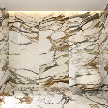 Elegant Calacatta Borghini Marble Tile 3D model image 1 