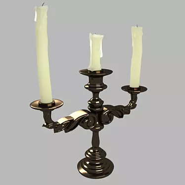 Elegant Glass Candle Holder 3D model image 1 