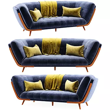 Modern Studio Fabric Sofa 3D model image 1 