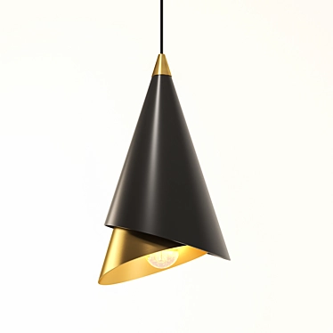 Elegant Pendant Light: W 25cm x H 70cm 3D model image 1 