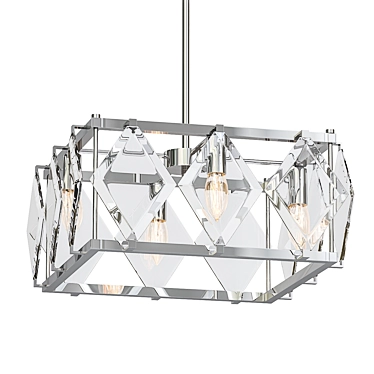 Modern Glass Rhombus Square Chandelier 3D model image 1 