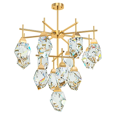 Gotta Lux Big Pendant: Contemporary Loft Style, Brass & Glass 3D model image 1 