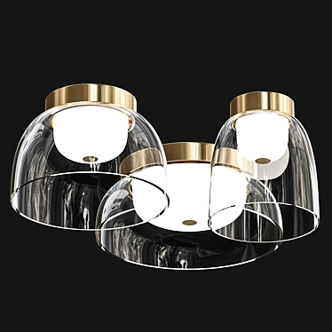 Clear Glass LED Ceiling Light 3D model image 1 