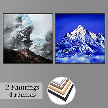 Abstract Art Set with Multiple Frames 3D model image 1 