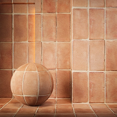 Terracotta Tile: Seamless Maps 3D model image 1 