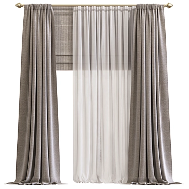 725 Curtain: Seamless Design & Superior Quality 3D model image 1 