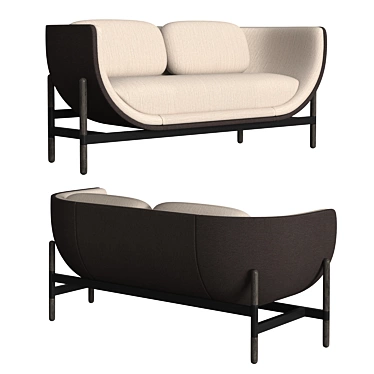 Casala Capsule Lounge 2 Seater: Modern and Inviting Seating 3D model image 1 