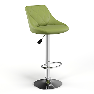 Modern Adjustable Height Faux Leather Bar Stool 3D model image 1 