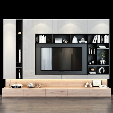 Stylish TV Shelf 0235 3D model image 1 