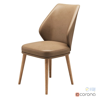 Elegant Porto Dining Chair 3D model image 1 