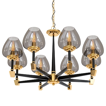 Brass Loft Chandelier - Modern, Exclusive 3D model image 1 