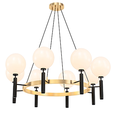 Modern Brass Pill Pendant Light 3D model image 1 