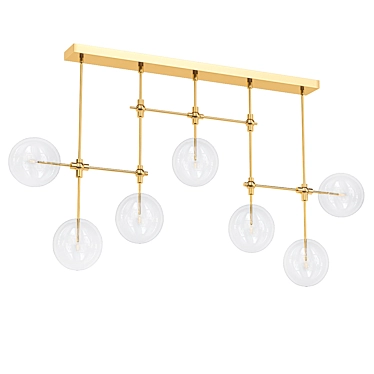 Glamorous Brass Pendant Light 3D model image 1 