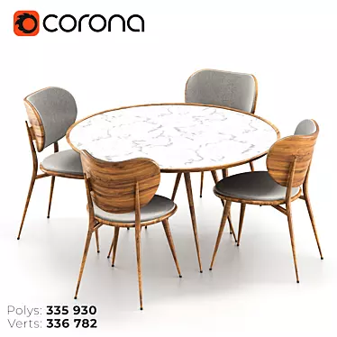 Sleek Table Chair Combo 3D model image 1 