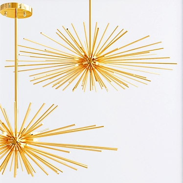 Golden Urchin Pendant Lamp 3D model image 1 