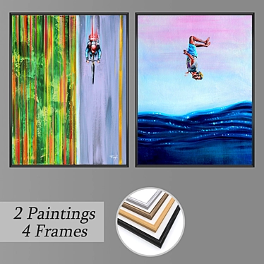 Modern Wall Art Set with Multiple Frames 3D model image 1 