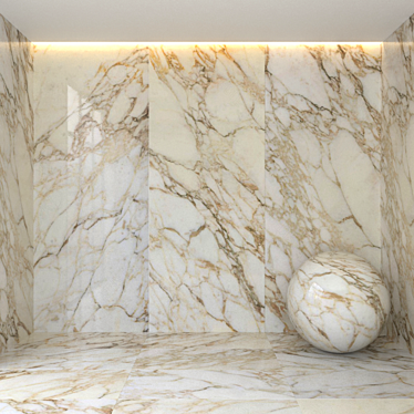 Title: Elegant Calacatta Oro Marble Tiles 3D model image 1 