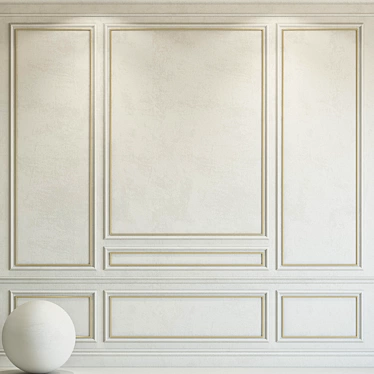 Eider White Decorative Plaster with Molding 3D model image 1 