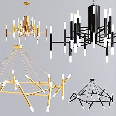 Petite Nordic Glow Chandelier 3D model image 1 