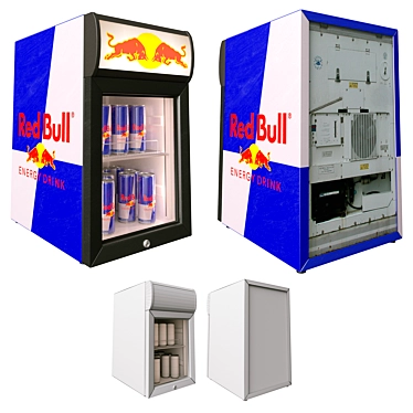 Title: Red Bull Mini Fridge: Low Poly Design 3D model image 1 