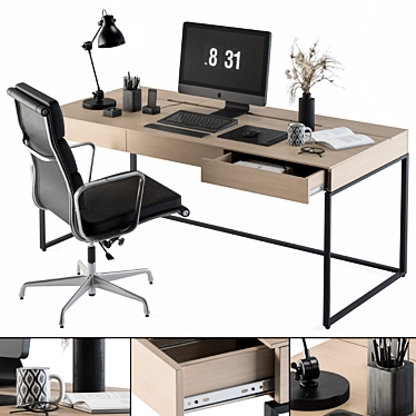 Elegant Executive Office Furniture 3D model image 1 