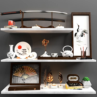 Japanese Decor Set: Vray & Corona | PBR Materials 3D model image 1 