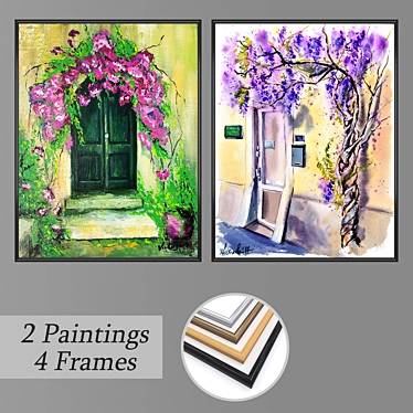 Artistic Wall Paintings Set 3D model image 1 