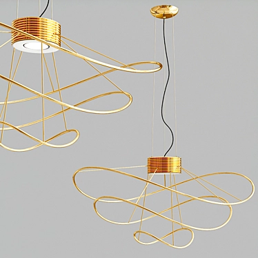 Sleek LED Pendant Light, Hoops 3 3D model image 1 