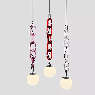 Sleek Chain Pendant Lamp 3D model image 1 