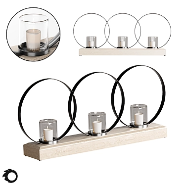 Elegant Trio Votive Candle Holder 3D model image 1 