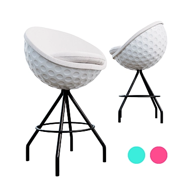 Eagle Golf Ball Barstool: Stylish Seating for Golf Lovers 3D model image 1 