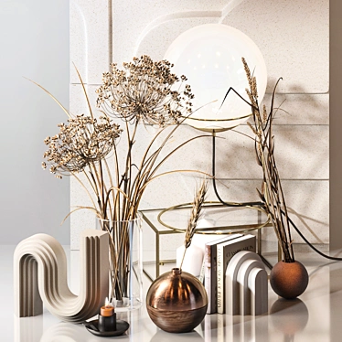 Elegant Decor Set with Carex Riparia & Heracleum 3D model image 1 