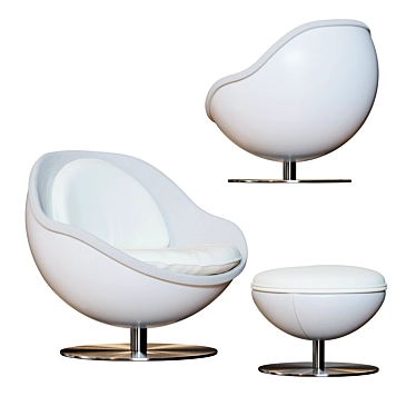 Modern Ball Lounge Chair: Artful White Design 3D model image 1 