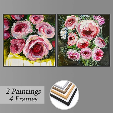 Versatile Set of 2 Wall Paintings 3D model image 1 