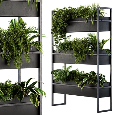 Elegant Black Box Plant Stand 3D model image 1 