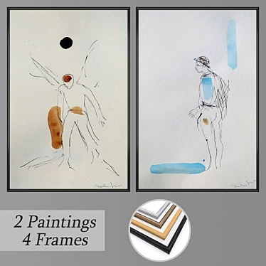 Abstract Art Set with Versatile Frames 3D model image 1 