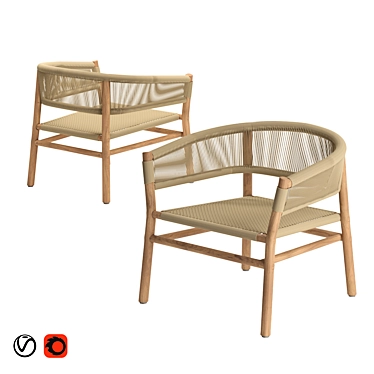 Ethimo Kilt Lounge Chair: Elegant Comfort for Your Space 3D model image 1 