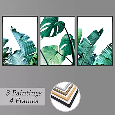 Modern Wall Art Set 3D model image 1 